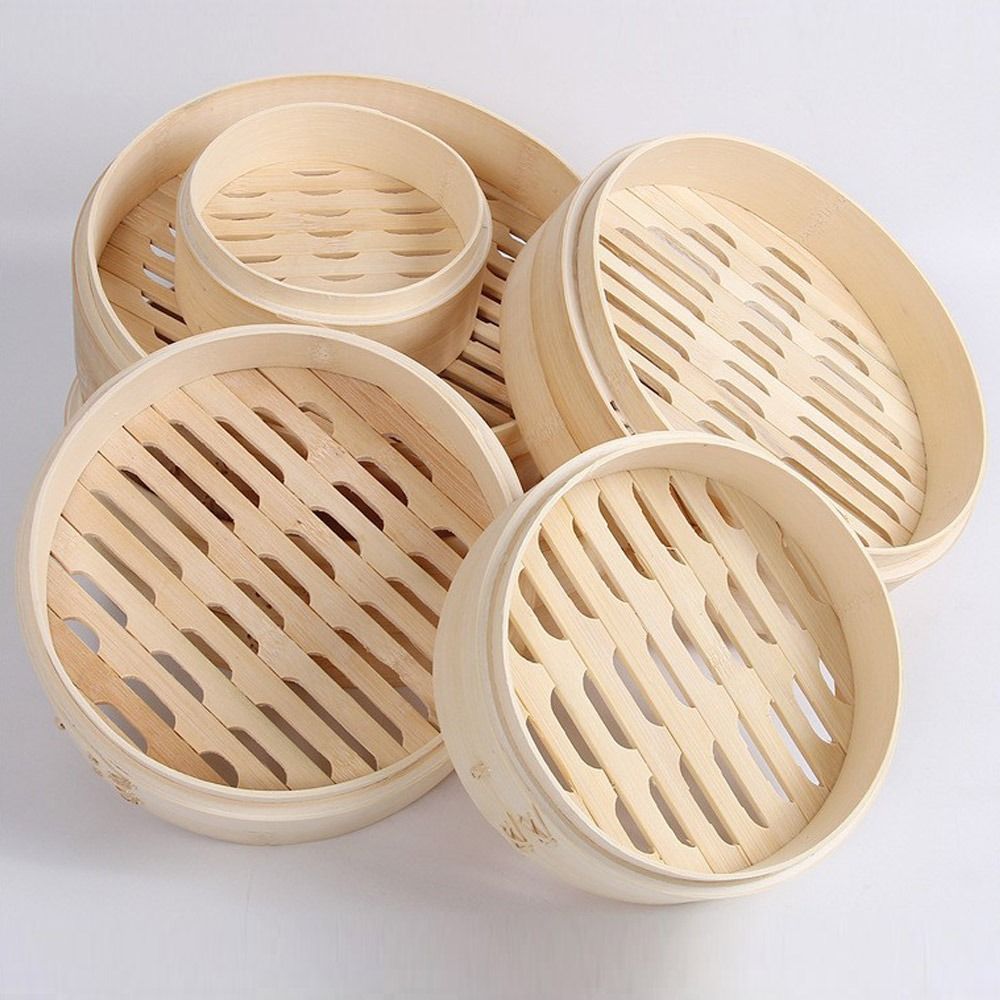Dim Sum Basket - Vaporera China de Bambú con Tapa,