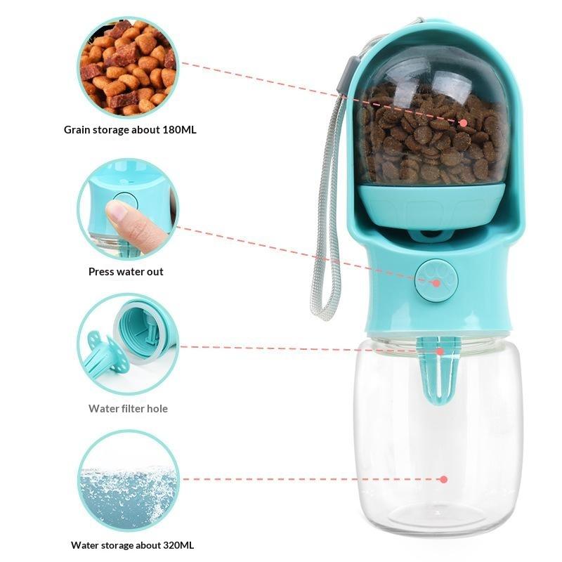 Botella de agua y comida portá - Hot Dog Press reseña y precio