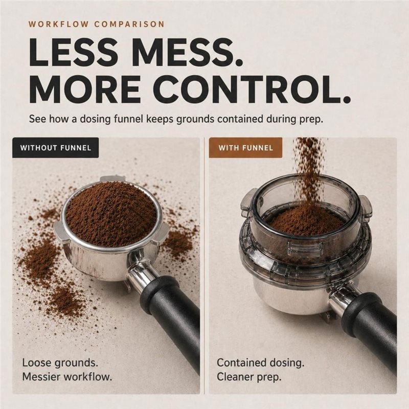 Embudo dosificador con portafi - Breville Espresso Barista Express reseña y precio