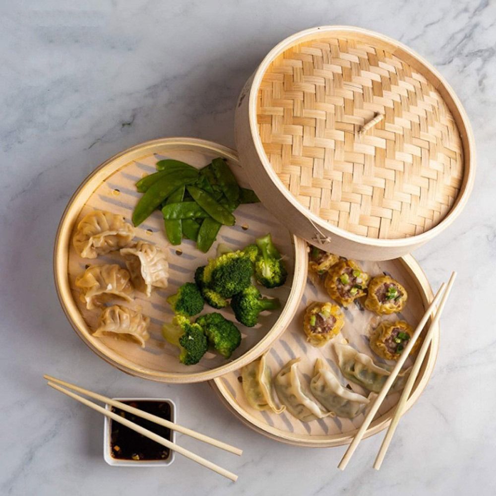 Vaporera China de Bambú con Ta - Dim Sum Basket reseña y precio